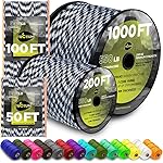TECEUM Paracord Type III 550 Urban Camo - 50 ft - 4mm - Tactical Rope MIL-SPEC - Outdoor para Cord -Camping Hiking Fishing Gear and Equipment - EDC Parachute Cord - Strong Survival Rope