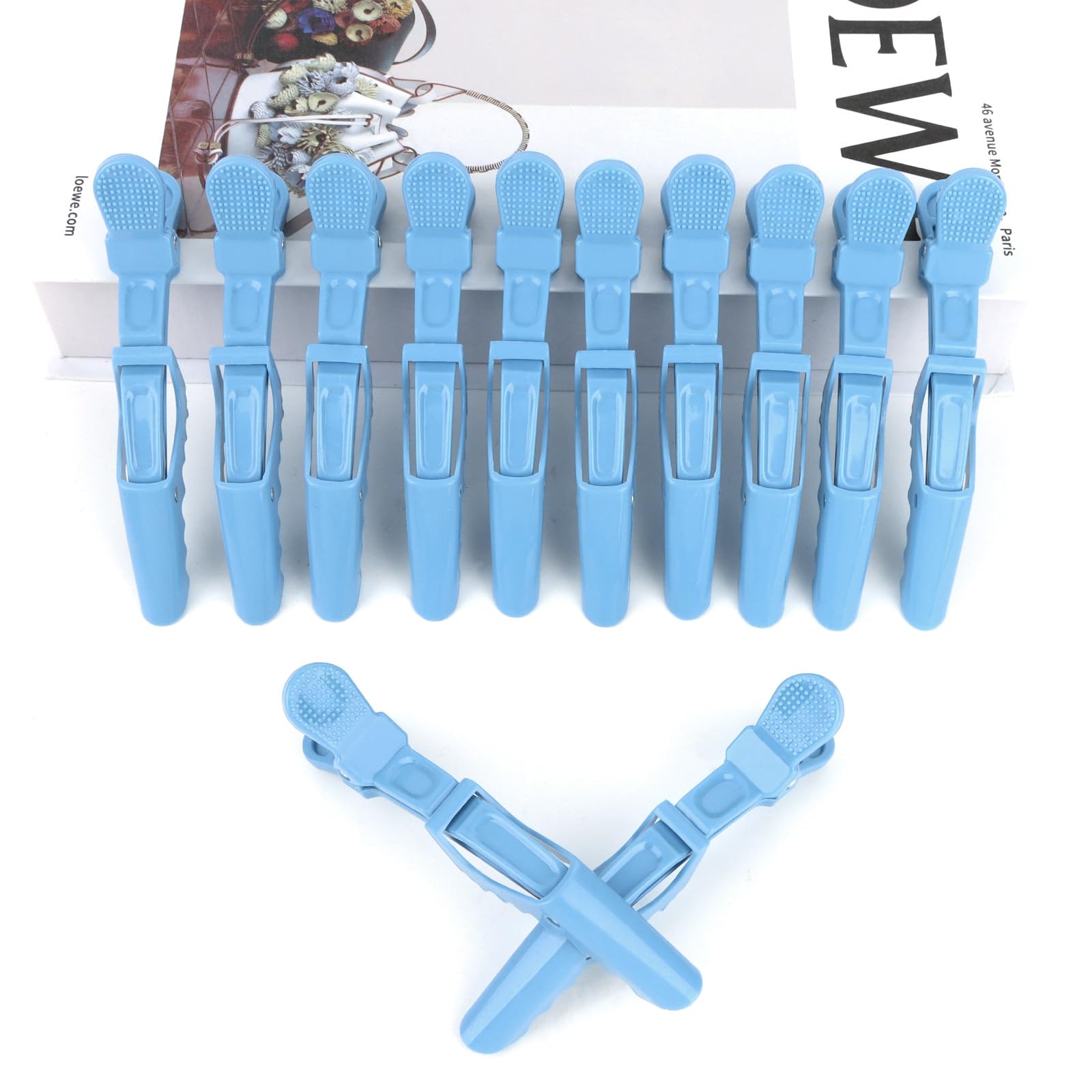 Amazon.com : YISSION 12Pcs Blue Alligator Hair Clips for Styling