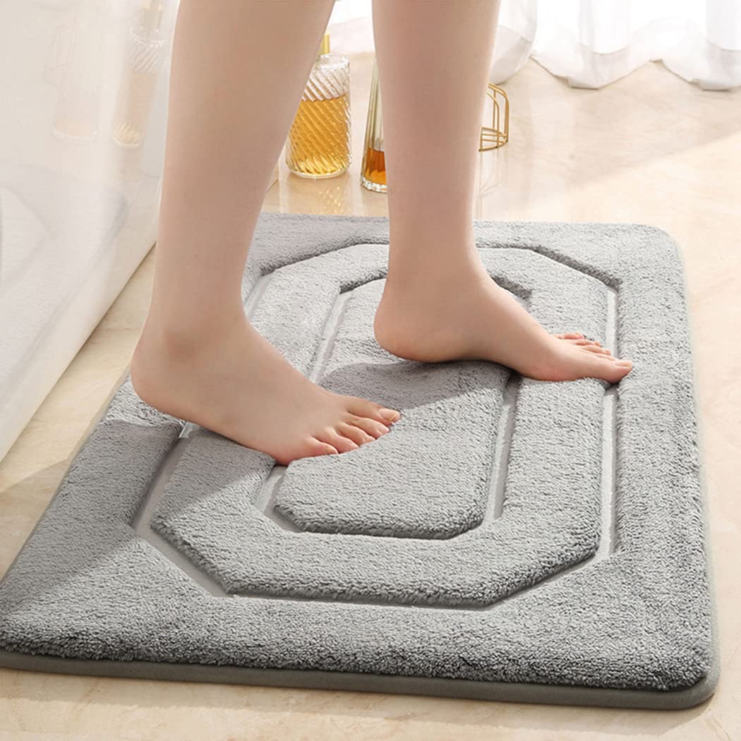 ZLZNX Tappetini da Bagno Tappetino Bagno per Casa Tappeto Bagno Pile Corallo Assorbimento d'Acqua Tappeto Antiscivolo Assorbente in Memory Foam Tappetino Toilette,4,45 * 70CM