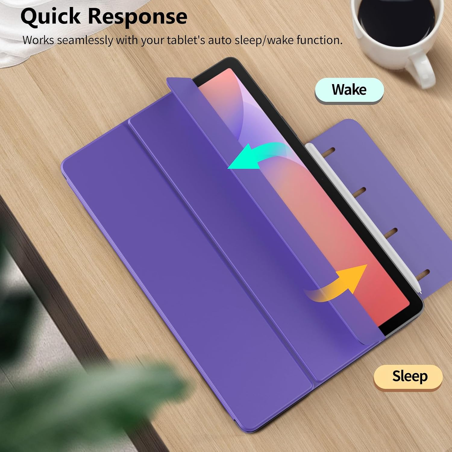 TiMOVO Magnetic Case for Samsung Galaxy Tab S10 Lite 10.9 Inch 2025 SM-X400/X406, Slim Smart Lightweight Stand Cover, Support Auto Wake/Sleep, Deep Purple