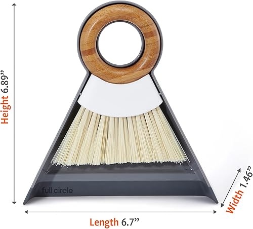 Miniatura 3 de Full Circle Tiny Team Mini Compact Brush & Dustpan Set, Portable Handheld Broom for Quick Cleanups, Ideal for Home, Bathroom, Kitchen Countertops.