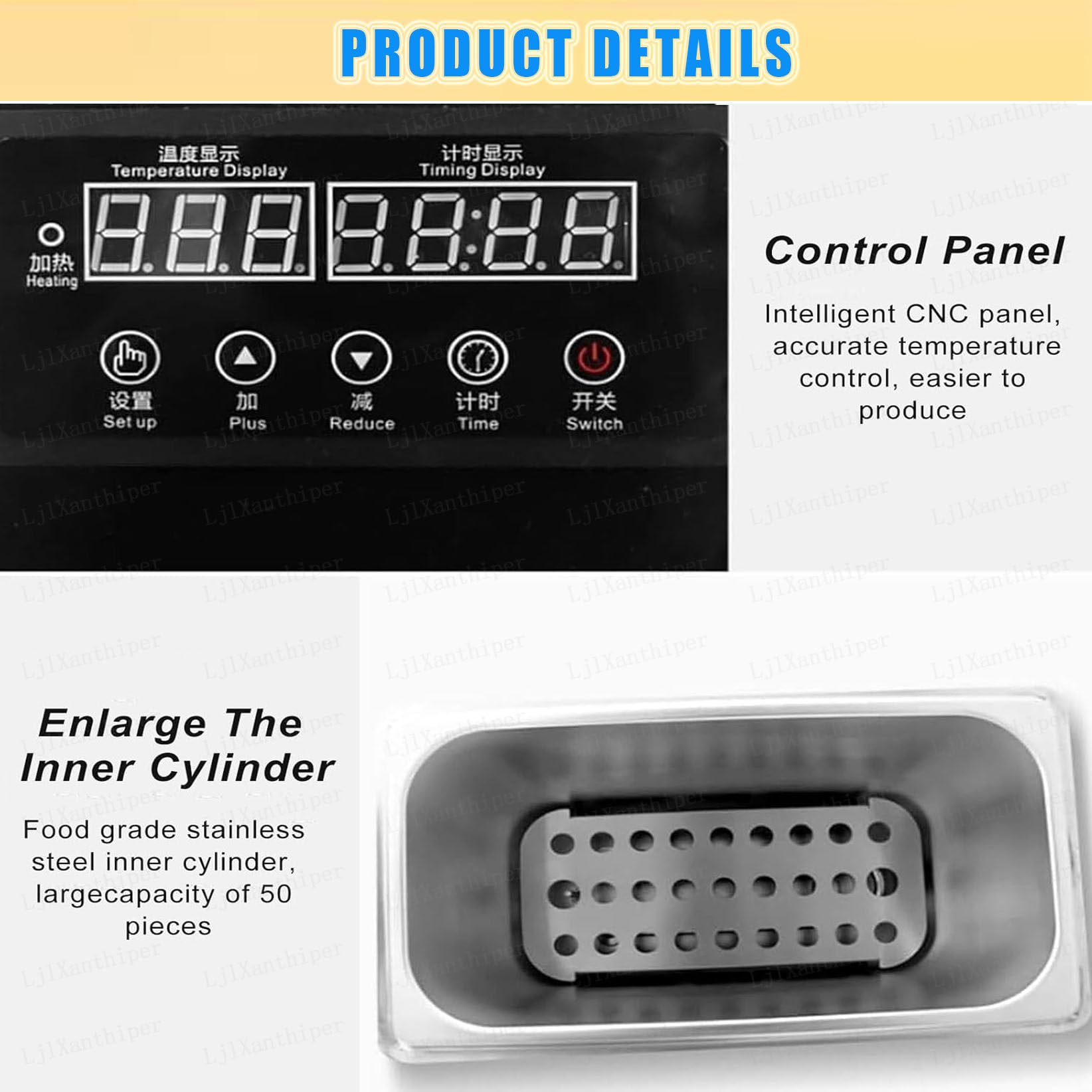 Máquina para Hacer Huevos Cocidos,Cocedor De Huevos para Restaurantes,Gran Capacidad Cocedores De Huevos,Acero Inoxidable,para 50 Huevos Pasados por Agua,Mollets Y Duros