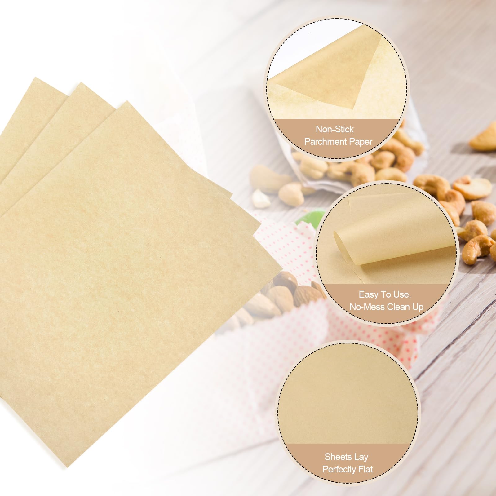 HARFINGTON 500 hojas cuadradas de papel pergamino de 9.05 x 13.05 pulgadas, impermeables, para envolver alimentos secos para sándwich, papel de hornear, cesta de picnic, pan, hamburguesas, cocina,