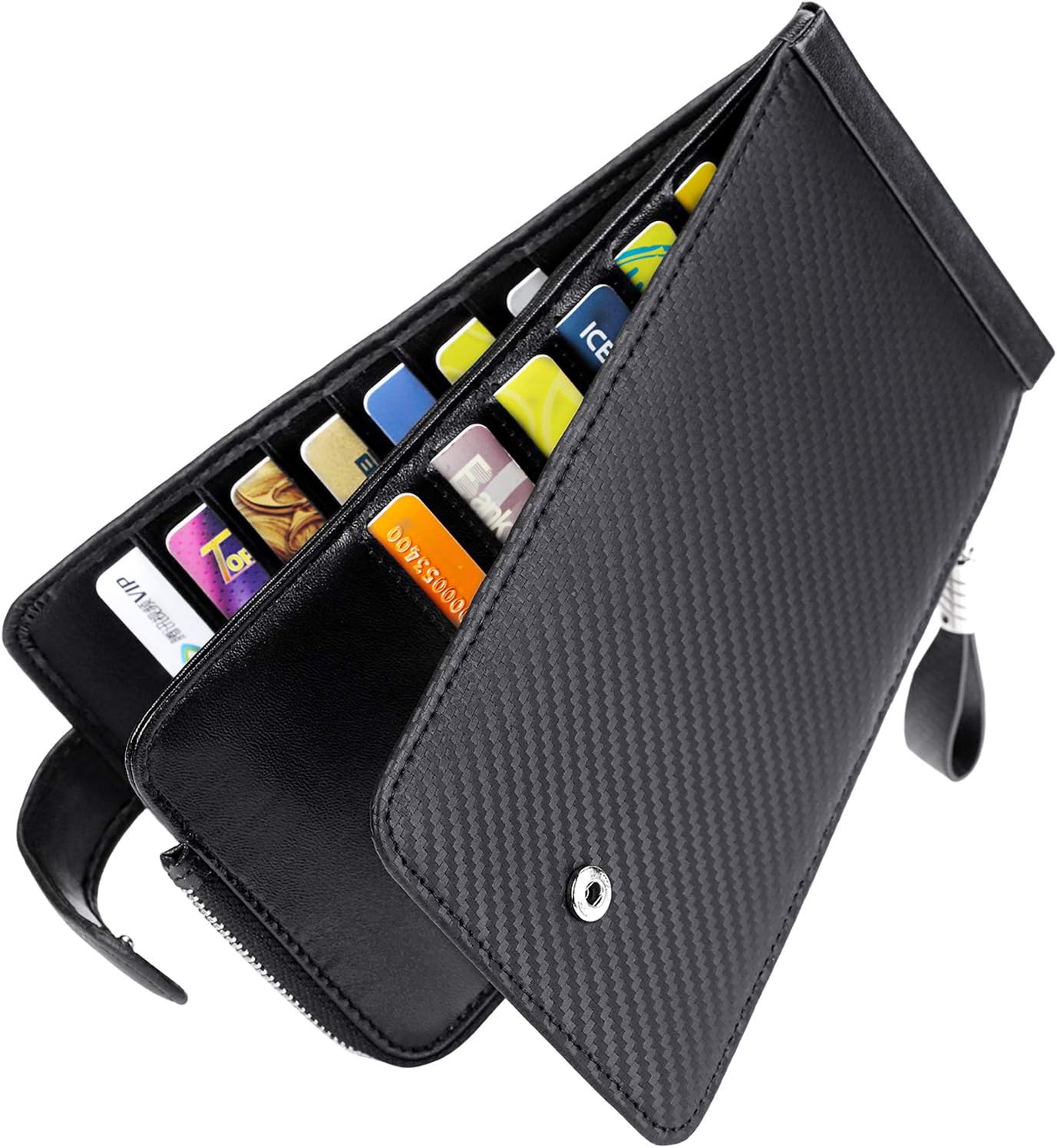 RFID Wallet Women Large Size Bifold Multi Card Wallet Case with Zipper Pocke Credit Card Holder for Women