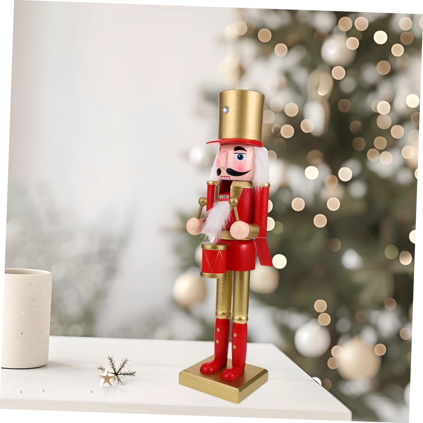 SOIMISS Nussknacker-Soldat Figur aus Holz für Weihnachts-Dekoration Klassischer Stil als Tisch oder Kaminsims-Ornament