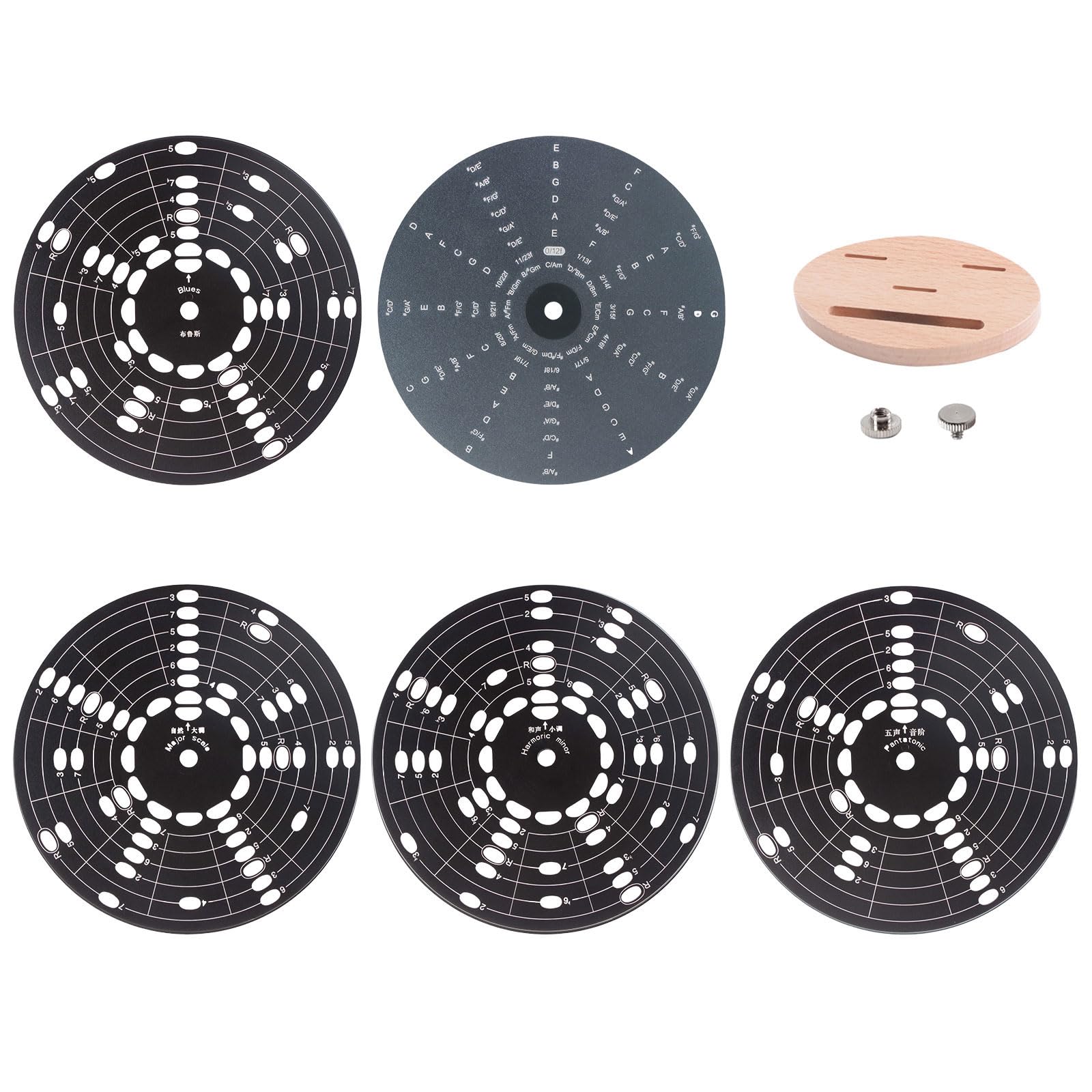 Roue d'accords de guitare en alliage d'aluminium Morain - Cercles de cinquièmes de théorie musicale