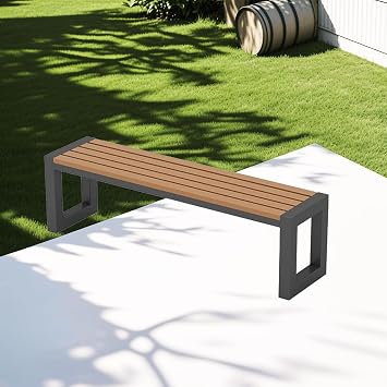Garden Table Set, Easy to Clean Plastic Wood, Suitable for Courtyard or Garden, 3 Piece Waterproof and Sunproof Wooden Table Top Patio Outdoor Table and Chair Set 108x30x45cmSingle Stool