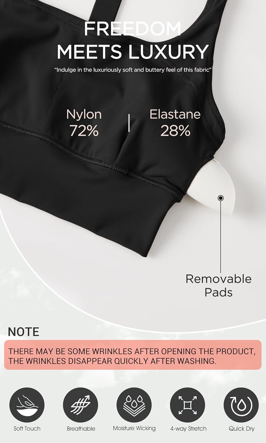 ODODOS Women's Halter Sports Bra Padded Y Racerback Medium Support Wirefree Workout Yoga Top with Removable Pads - Image 5