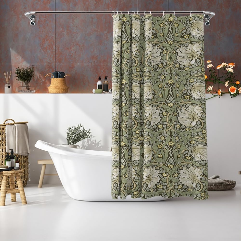 Tenda Doccia William Morris 180x180 Cm - Motivo Floreale Impermeabile - Foto 12