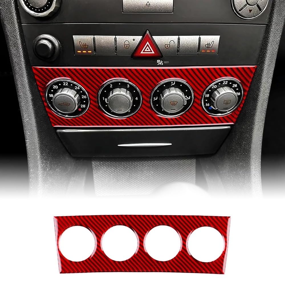 Giopsq C Arbon Fibre Entral Ontrol A Panel Trim, For Mercedes-Benz Slk R171 (2004-2010), Multifunction Button Ontrol Panel Over, Interior Decorative Sticker Accessory/C/A