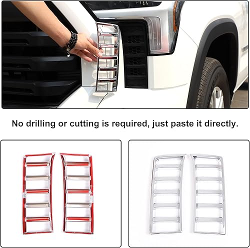 Miniatura 4 de Cubierta de rejilla de ventilación para faros delanteros de automóvil, compatible con Toyota Tundra 2022-2023, rejilla de malla para rejilla de