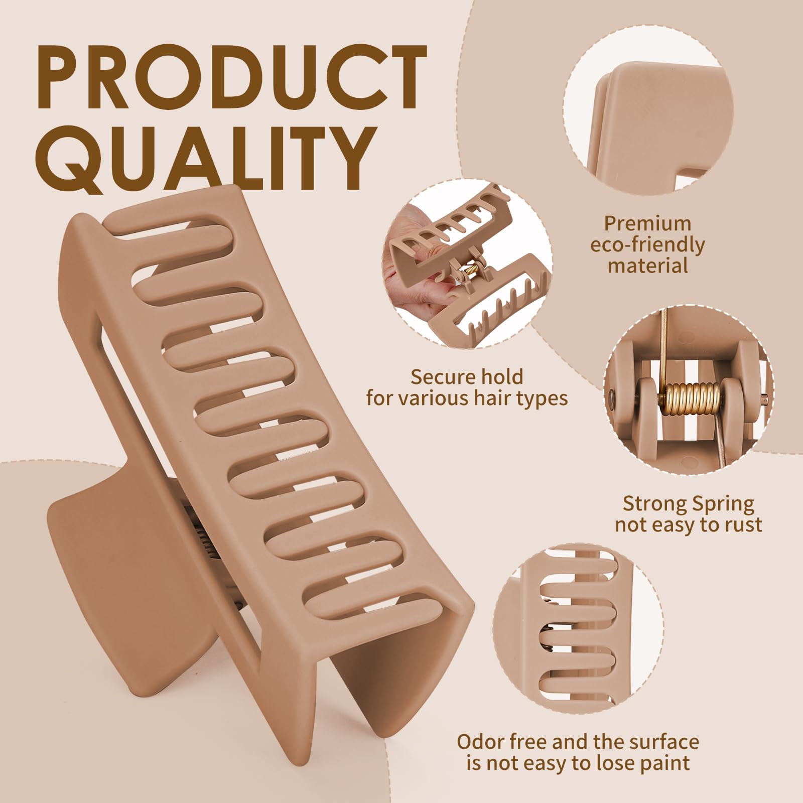 Amazon.com: Mia Klein Hair Clips Set | 8 Matte Non-Slip Claw 