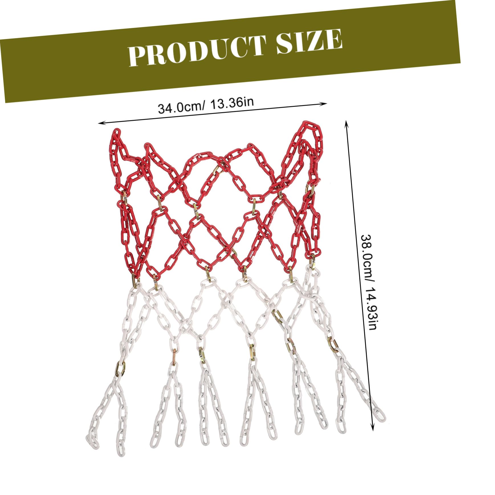 Abaodam Metal Chain Basketball Net Heavy Duty Basketball Accessory for Use Easy Installation Weather Resistant Fits Standard Hoops Space Saving Design