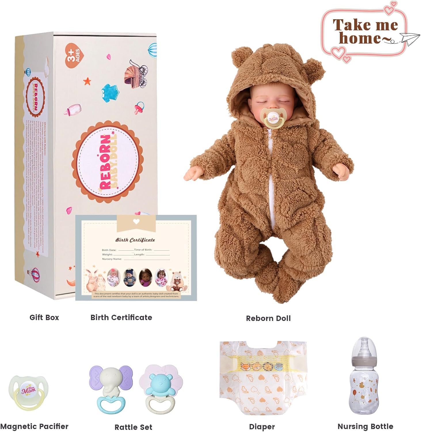 BABESIDE Reborn Baby Dolls Boy - 20 Inch Realistic Baby Doll with Soft Cloth Body,Vinyl Head and Limbs,Lifelike Real Life Baby Dolls Boy with Accessories, Gift for Kids Ages 3+
