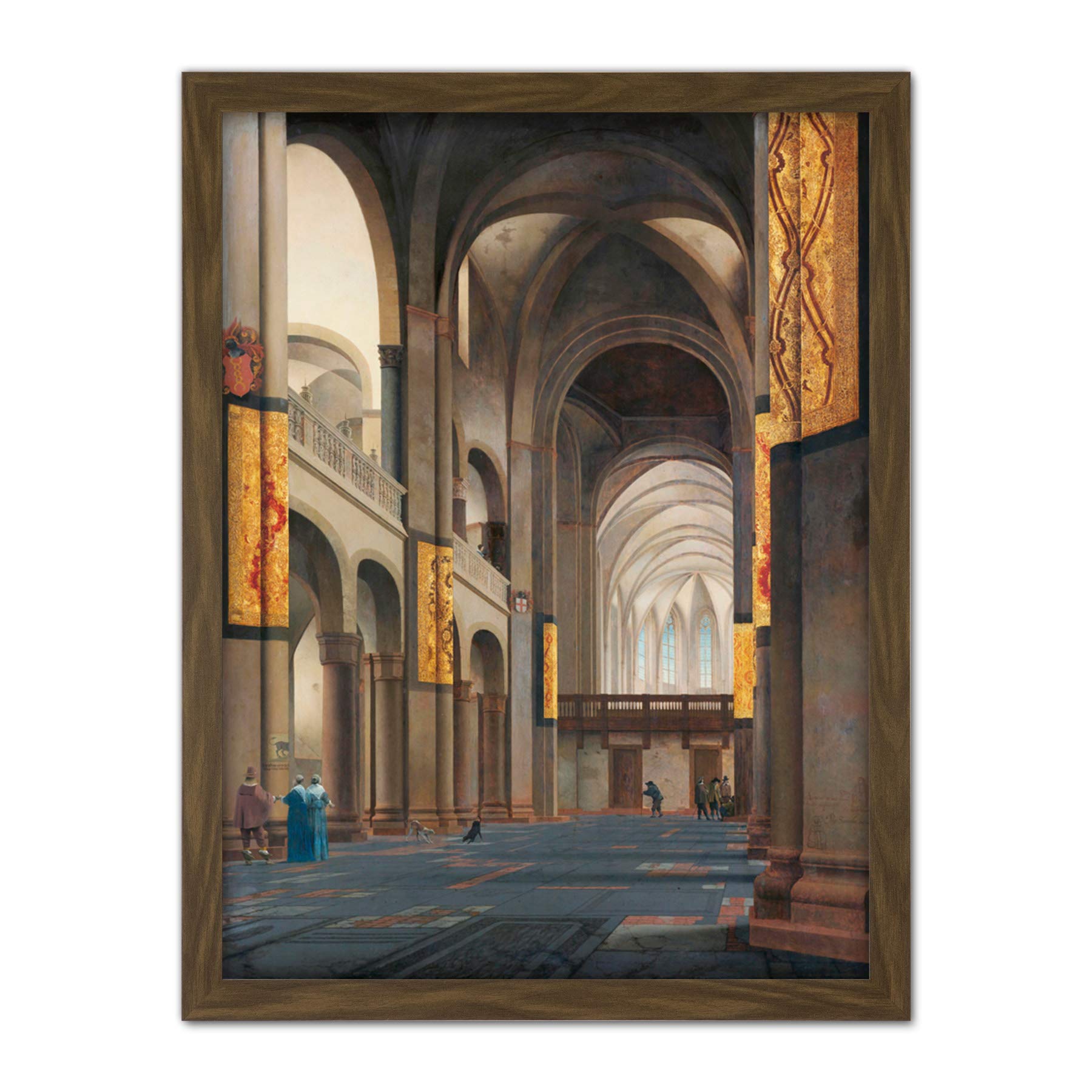 Artery8 Saenredam The Nave And Choir Of The Mariakerk Artwork Framed Wall Art Print 18X24 Inch