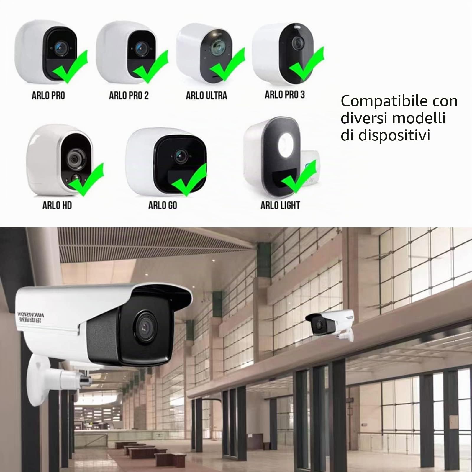 Zimoer 3 Supporto Da Parete Per Telecamere Di Sicurezza Da Interno/esterno, Supporto Da Parete Telecamera -supporto Da Soffitto Staffa Regolabile Per Arlo, Arlo Pro E Altri Modelli Compatibili