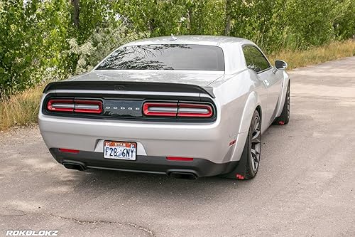 Miniatura 10 de RokBlokz Aletas de barro para Dodge Challenger 2018-2021 - Juego de 4 aletas de barro para la parte delantera y trasera, varios colores disponibles