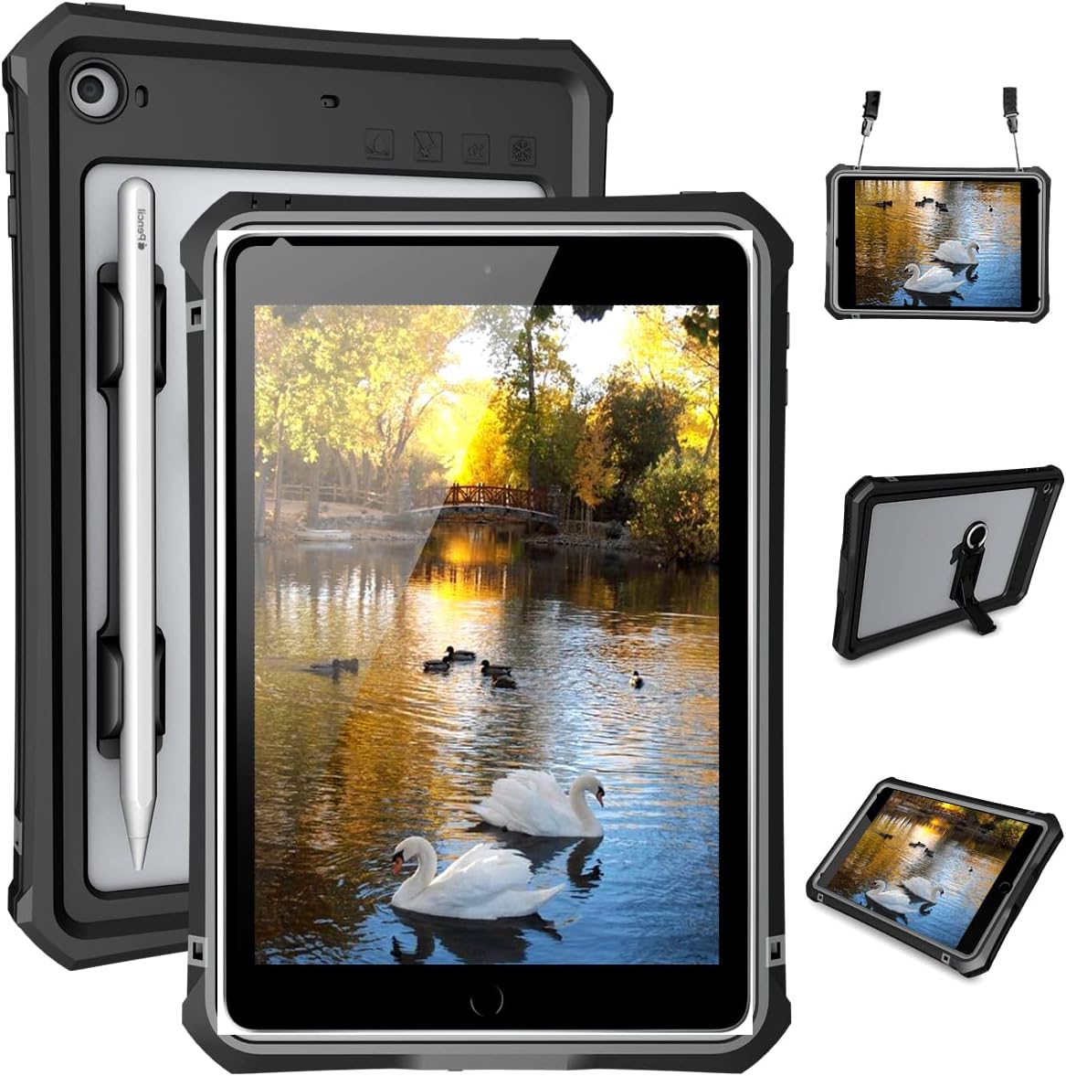 iPad mini 5 Case - Waterproof iPad mini 5/iPad mini 4 Full Body Bumper Case with Built in Screen Protector Drop Proof Anti Scratch Anti Shock Red Case Cover for iPad mini 5th/4th Generation 7.9"