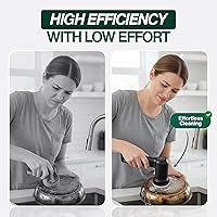 Vista 4 de Limpiador eléctrico giratorio – De mano y ergonómico, IPX7 impermeable, 4 cabezales de cepillo multiusos, batería recargable de larga duración
