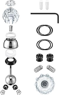 Faucet Repair Kit with Handle, Compatible with Delta/Peerless RP44123, Ball, Seats, Springs, Cam, Cap, Adjusting Ring and Bonnet(Compatible with Delta/peerless Rp41661 Knob Handle)
