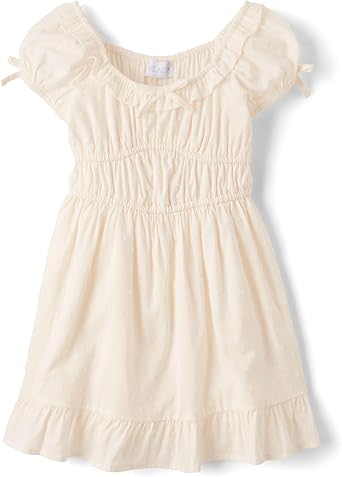 The Childrens Place Girls Casual Ruffle Dress,Short Sleeve