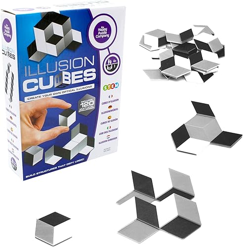 Cubos de ilusión utiliza 24 azulejos hexagonales de doble cara para construir tus propias ilusiones ópticas. Cubos virtuales 3D juegan trucos en lo disponible en Yaxa Colombia
