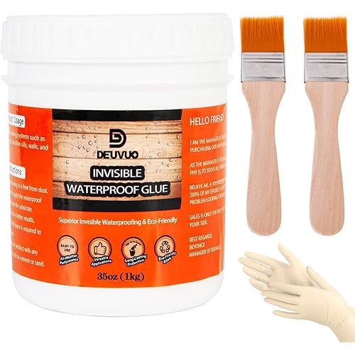 Deuvuo 35 Oz Clear Glue Sealant, Super Strong Invisible Waterproof Agent, Anti-Leakage Sealant Adhesive Coating for Kitchen, Garden, Roofs, Walls (1 KG)
