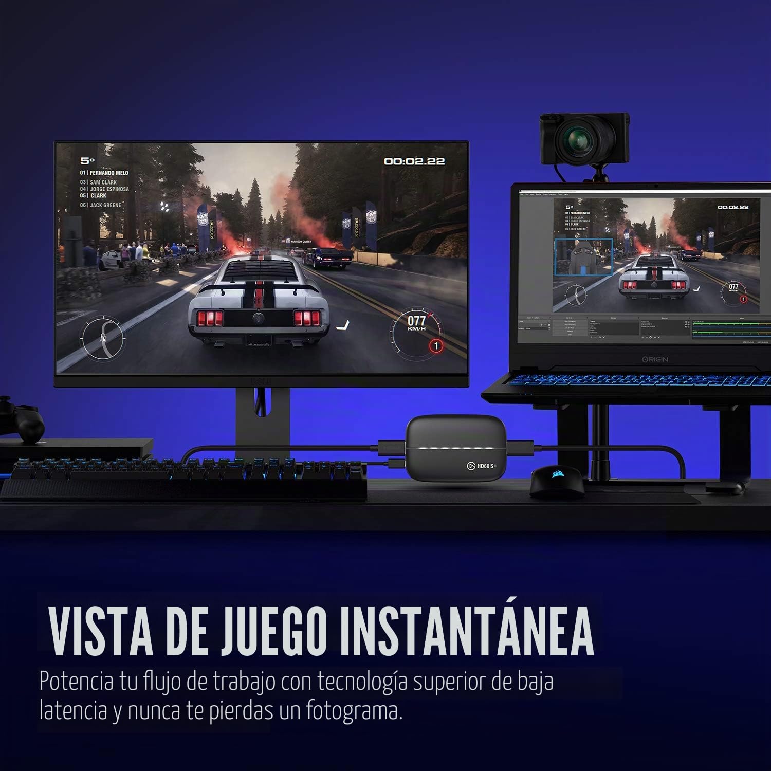 Elgato HD60 S+, capturadora externa, streaming y grabación a 1080p60 HDR10 o 4K60 HDR10 con latencia ultrabaja en PS5, PS4/Pro, Xbox Series X/S, Xbox One X/S, en OBS y otros, funciona con PC y Mac
