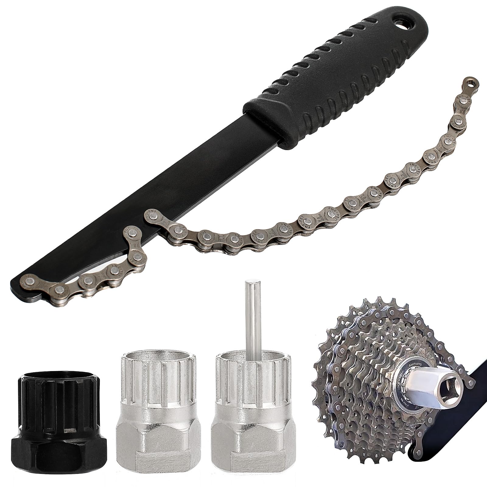 Bicycle Chain Whip, Sprocket Puller Gear Puller Kit, Sprocket Puller, Cassette Puller, Sprocket Remover Cassette Lock Ring Tool, Universal Bicycle Cassette Removal Tool-image-36