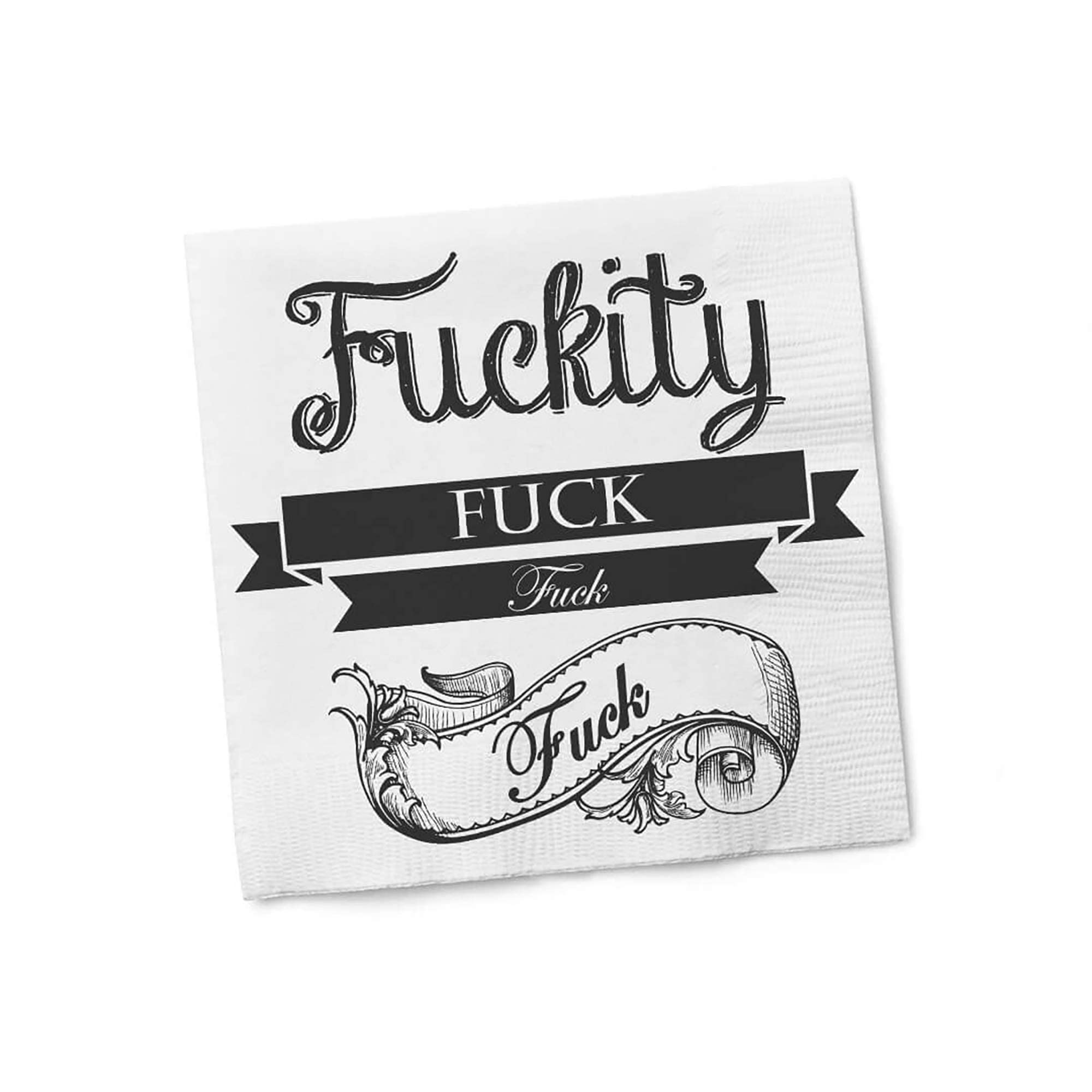 Twisted WaresFunny Cocktail Napkins - F'CKITY F'CK F'CK F'CK - Boutique Cocktail Napkins - Perfect for any Celebrations 5"X5" (20 Pack)