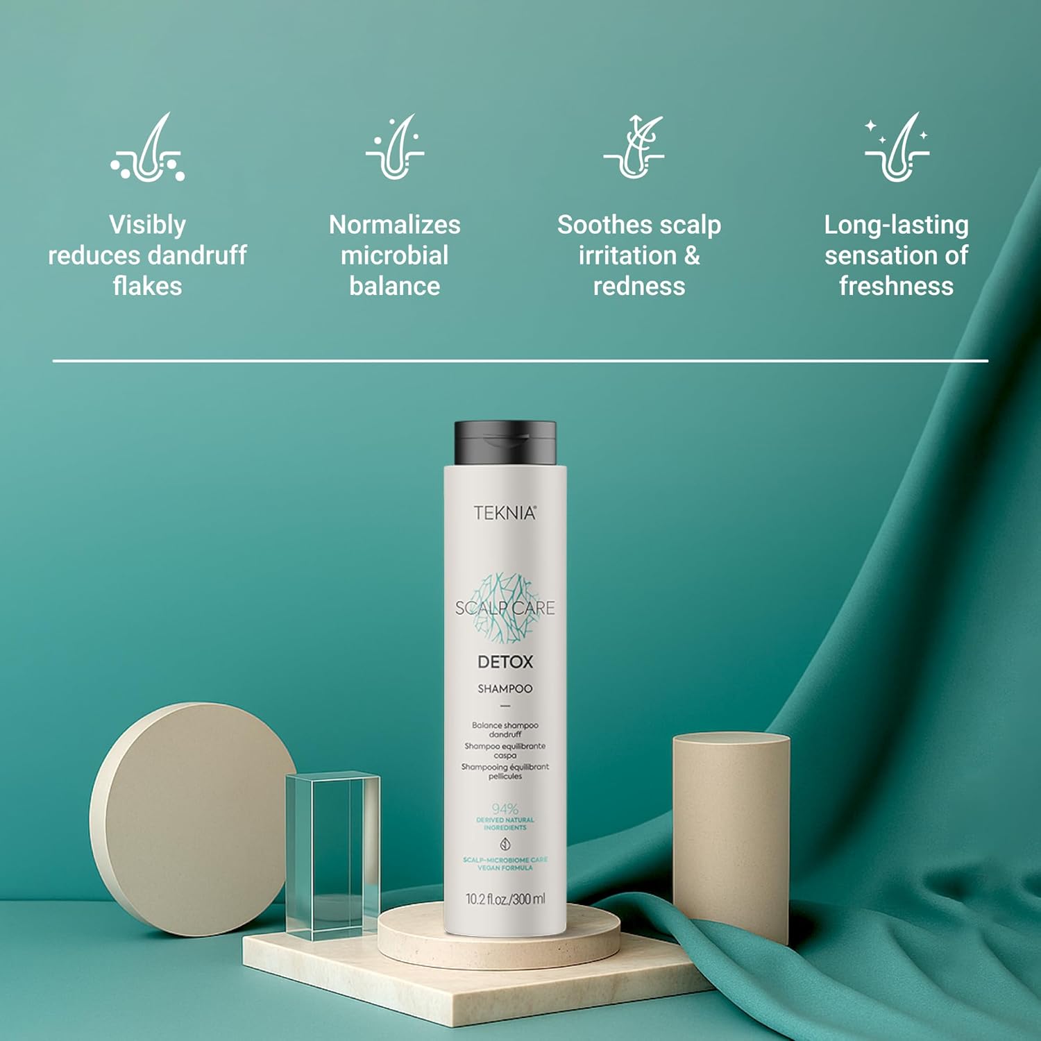 Lakmé Teknia Scalp Care Detox Balance Detoxifying Shampoo, Anti Dandruff Shampoo & Scalp Detox, 10.2 Fl Oz - Image 3