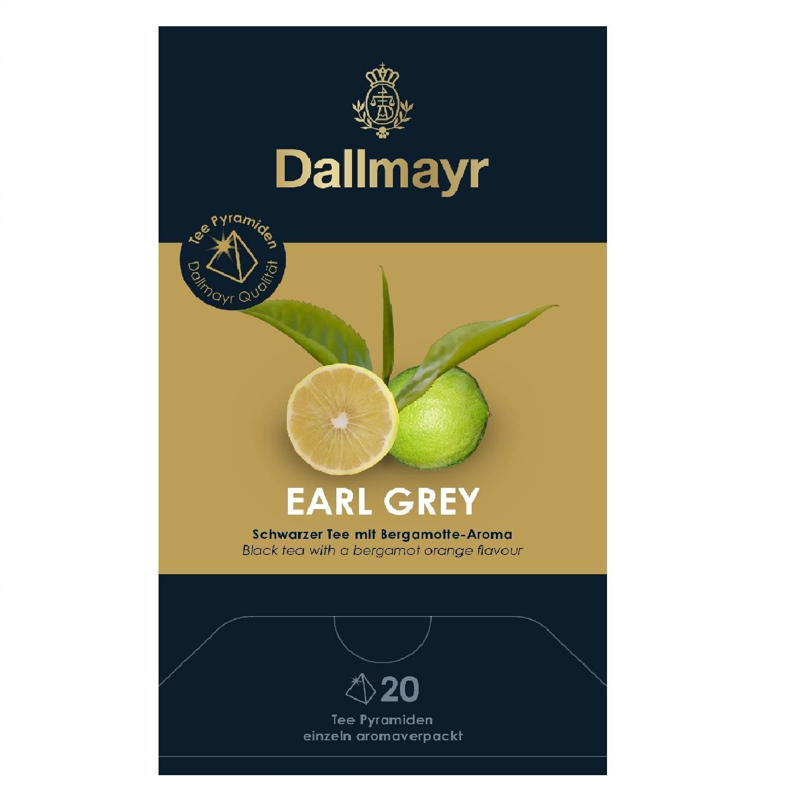 4 x Dallmayr Earl Grey Bio Schwarzer Tee 20 Pyramiden a 2,20g