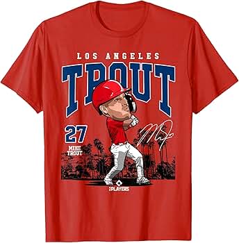 エンゼルス マイク・トラウト サイン入りTシャツ XXL MLB エンゼルス マイク・トラウト Tシャツ - MLB | セレクション