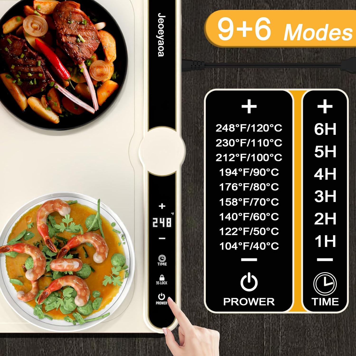 Warming Trays for Buffets Party, With 9 Adjustable Temperature Levels and 6-Hour Timer, Fast Full Surface Warming Mat, Suitable for Party Buffet