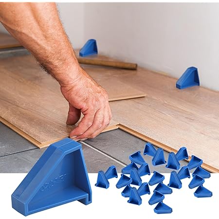 Flooring Spacers,Laminate Wood Flooring Tools,Compatible w/Vinyl Plank, Hardwood & Floating Floor Installation etc,Hardwood Flooring w/1/4 Gap,Special Triangle Stay in Place (24)