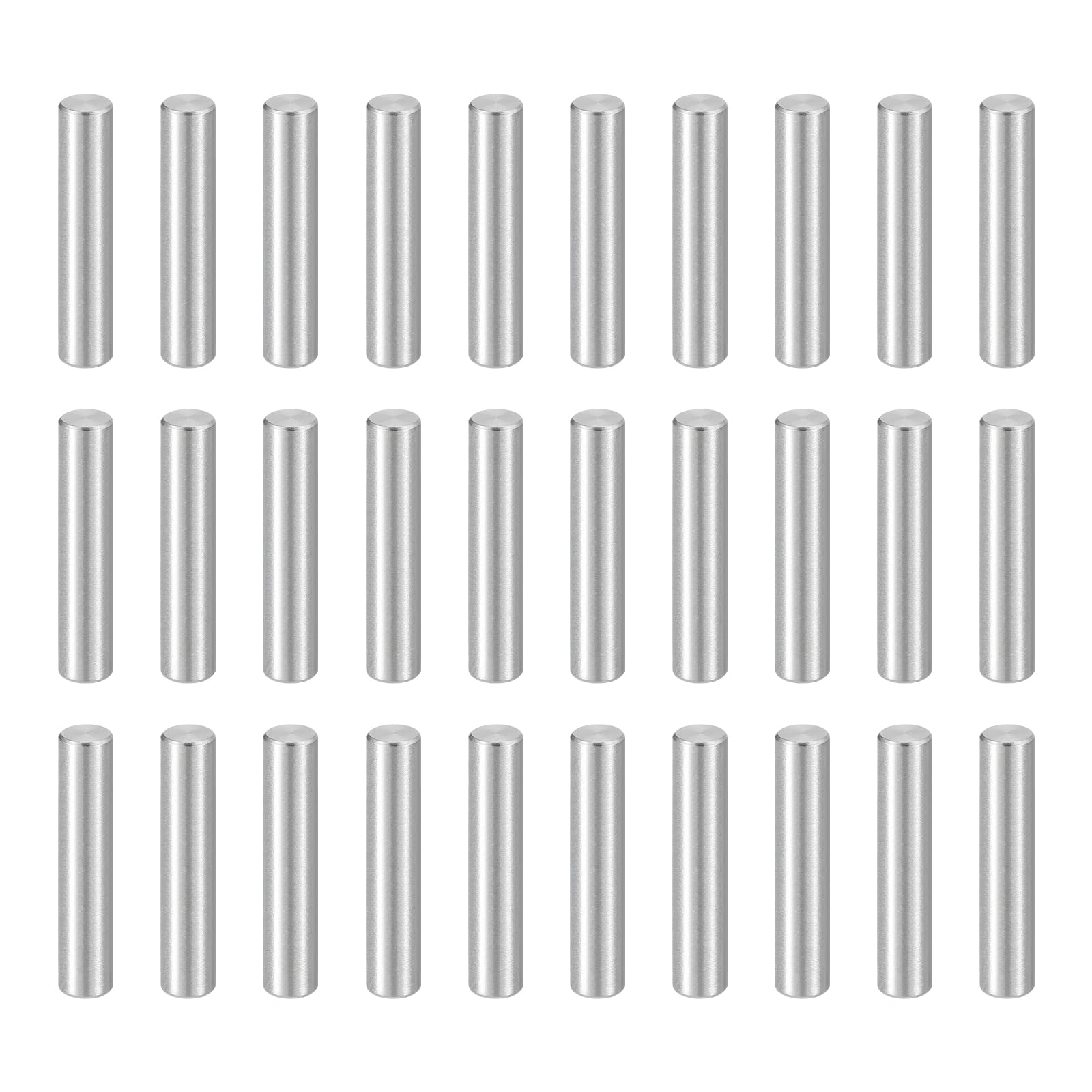 sourcing map 55pcs Dowel Pins, M4 x 20mm 304 Stainless Steel Cylindrical Shelf Support Peg Pin Rod Fasten Elements for Metal Devices Wood Furniture DIY Installation, Silver — image 1