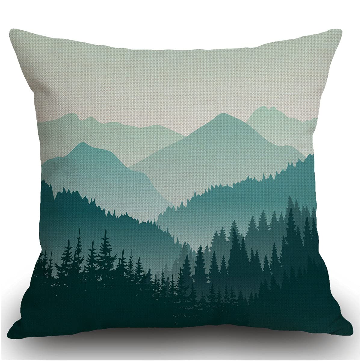 Loussiesd Smoky Mountain - Set di 1 federe per cuscino quadrate per