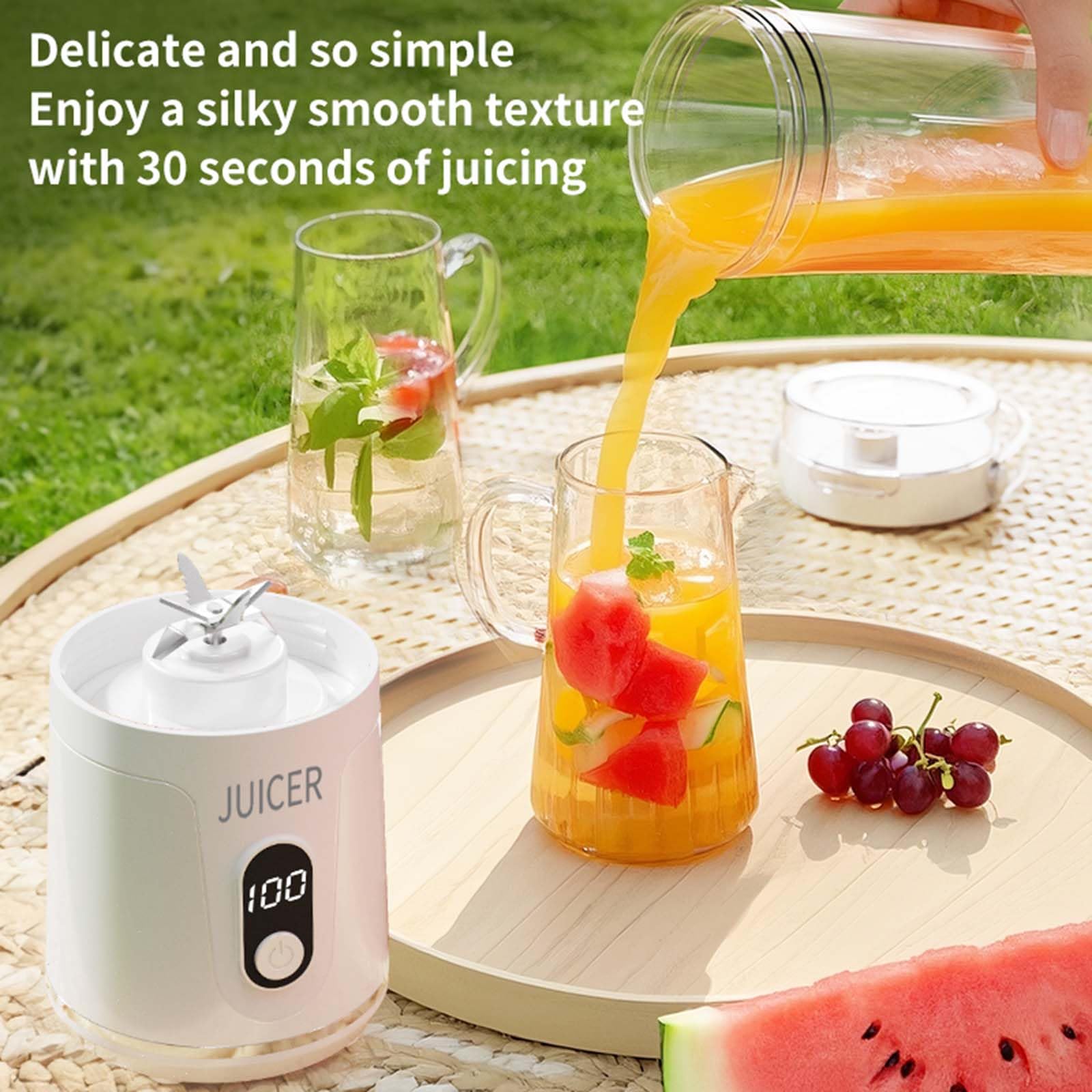 Przenośny blender do smoothie i shake'ów, samoczyszczący się mini blender z 6 ostrzami ze stali nierdzewnej, pojemność 600 ml, do domu, siłowni, biura, na zewnątrz