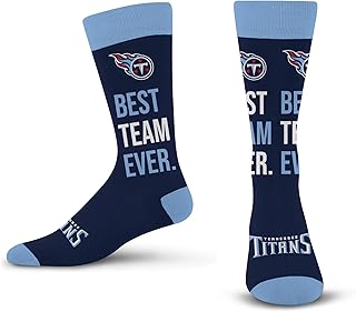 For Bare Feet NFL TENNESSEE TITANS Best Team Ever Crew Sock Team Color OSFM