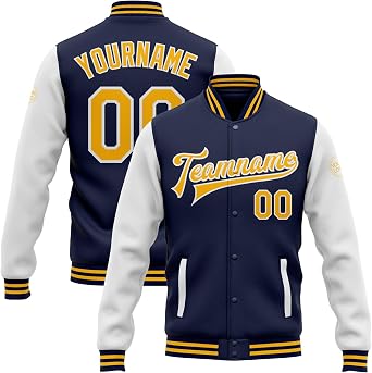 Fanscustom Custom Varsity Jackets Personalized Letterman Sports Coat Bomber Outerwear Baseball Team Practice Uniforms