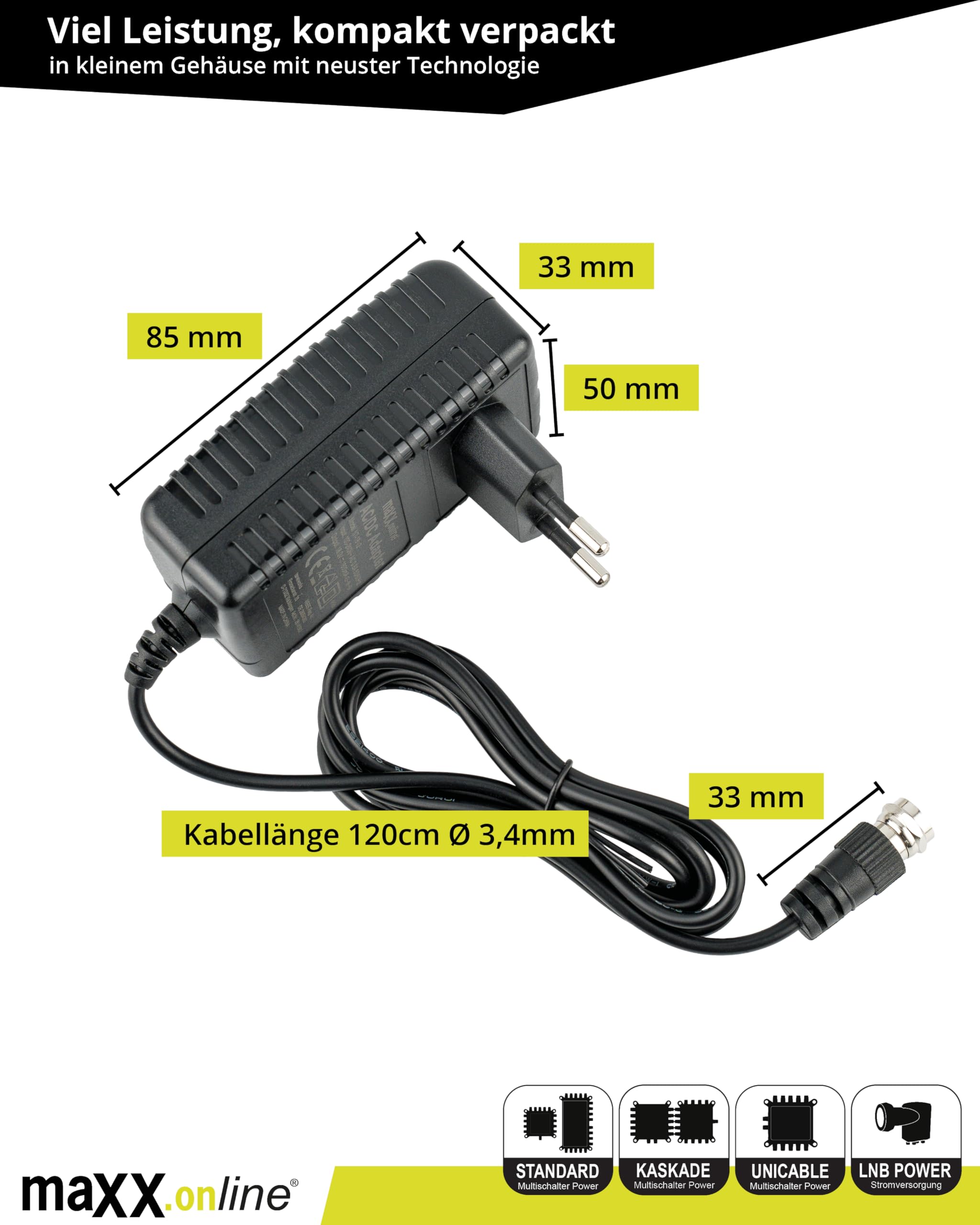 Digital – Commutatore 5 in 8 Multiswitch 5/8 – risparmio energetico con funzione di sonno/veglia Zero Watt – EMS 58rpq Quad-LNB adatto