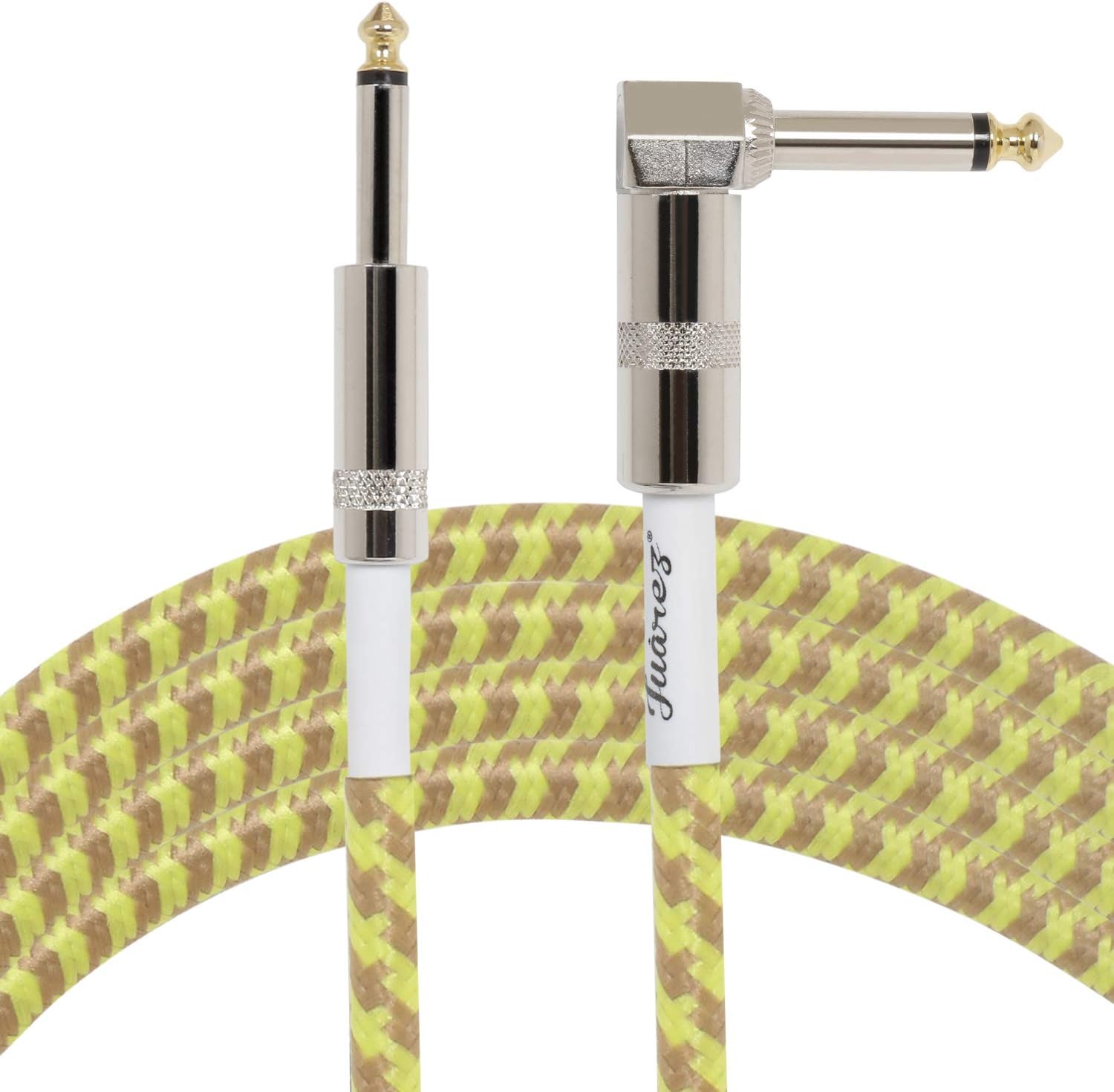 JUAREZ JAG150YL Guitar Cable Professional Noise Protection 6.3mm 1/4 Inch For Guitar Bass Keyboards Amps (5M Yellow)