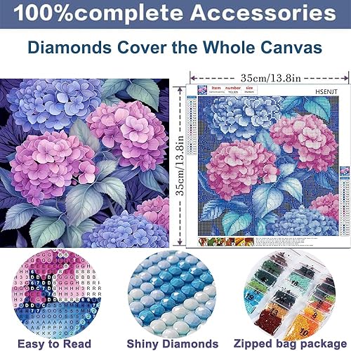 Miniatura 5 de HSENJT Kit de pintura de diamante 5D para bricolaje, libélula, flores de diente de león, arte de diamante para adultos, arte de pintura de diamante