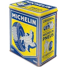 Nostalgic-Art Retro storage tin box L, 101.4 oz, Michelin Vintage Gift idea for motor fans, Official License Product OLP, large metal coffee can, vintage design