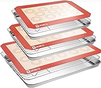 MMCIRCO 9pc Stainless Steel Baking Sheet Set with Cooling Racks & Silicone Mats - 3 Sizes (10/12/16 Inch), Non-Stick, Rust-Proof, Oven-Safe