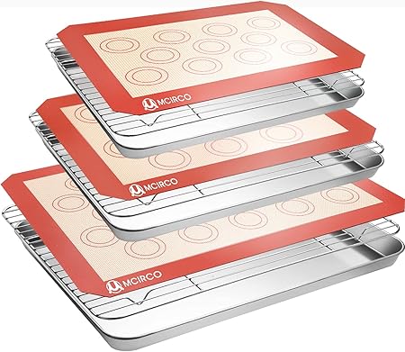 Stainless Steel Baking Sheet Tray Cooling Rack with Silicone Baking