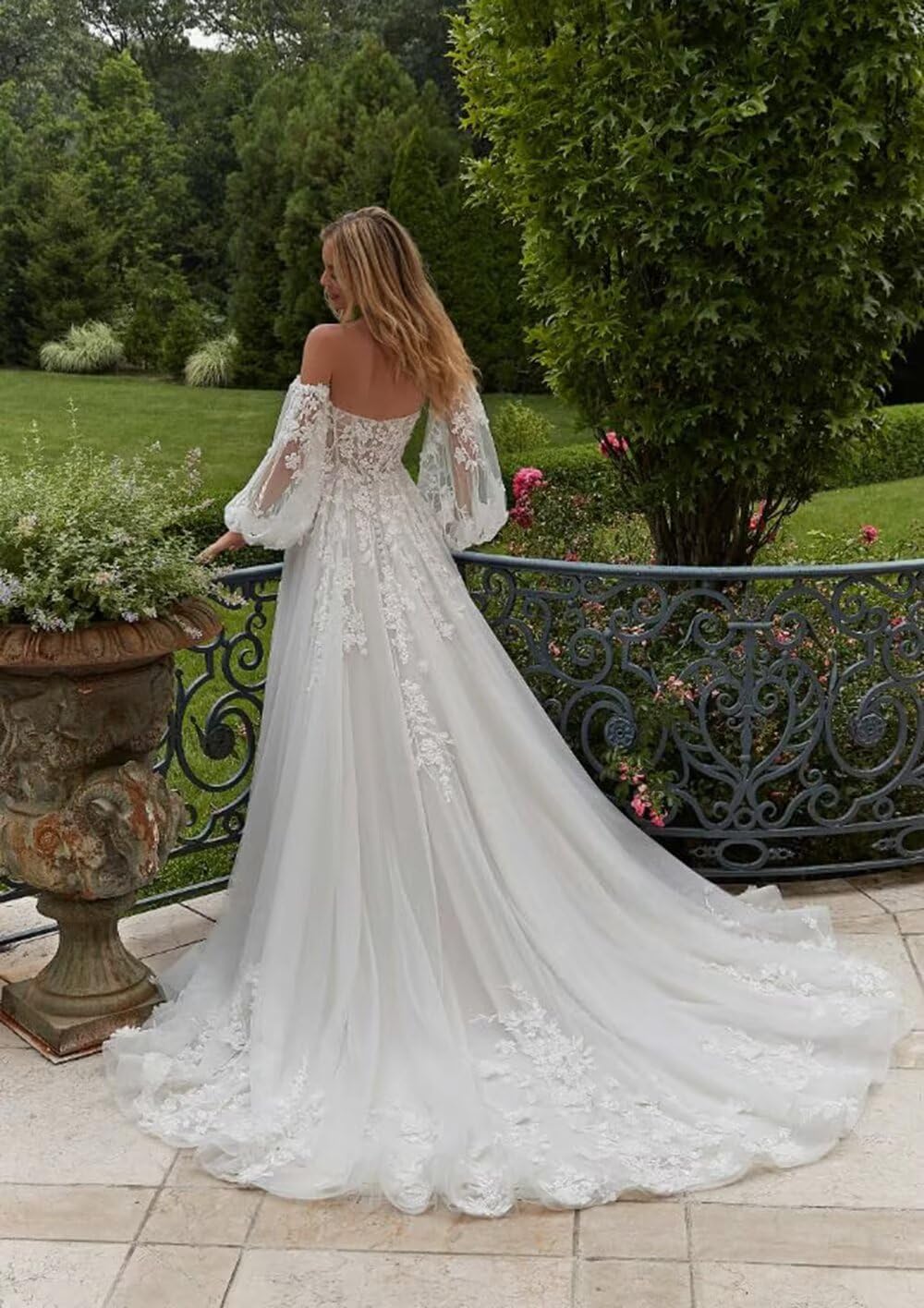 cantcauli Boho Lace Wedding Dress for Bride Long Mermaid Satin Tulle V Neck Bridal Gowns for Women 2026 CT176