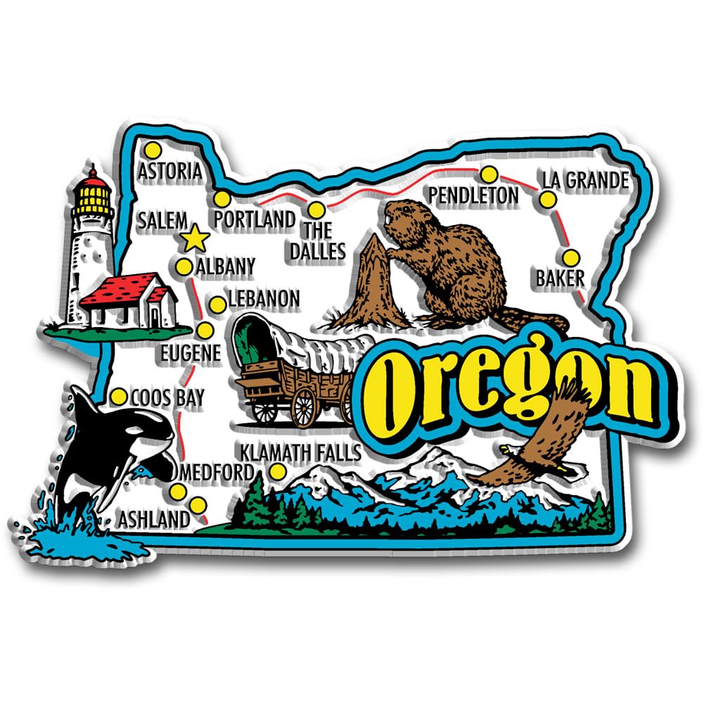 Amazon.com: Oregon Jumbo State Magnet by Classic Magnets, 4
