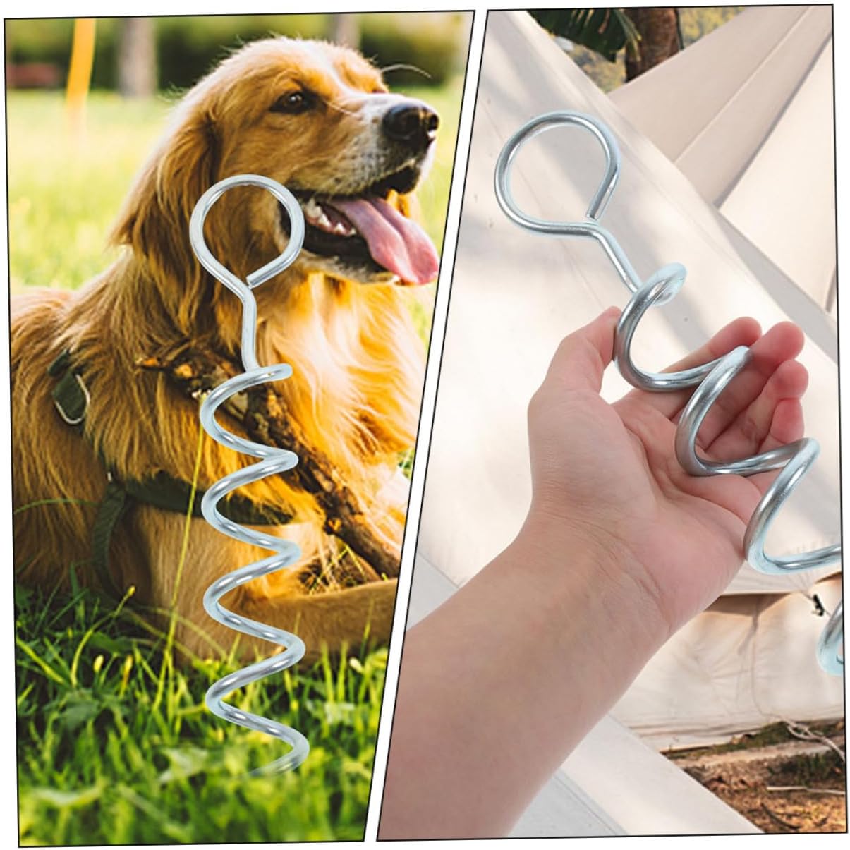 Toddmomy Spiral Ground Stake for Dogs Heavy Duty Outdoor Dog Tie Out Anchor Handle for Camping Gardens and Yards Securely Holds Pets Easy to Install and Move