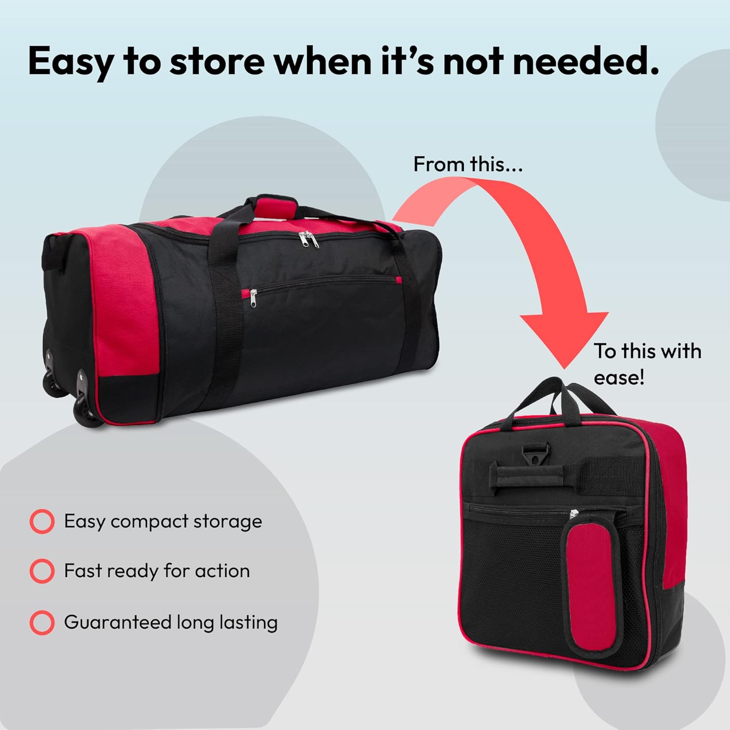 Foldable Lightweight Travel Holdall with Wheels Maldives Ubuy